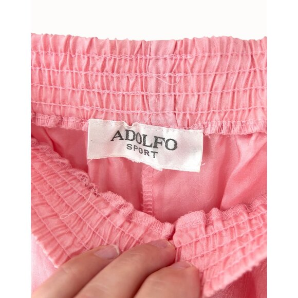 Vintage Adolfo Sport Pink Elastic Hi Waist Long Tapered Pants w/ pockets! - Picture 3 of 5